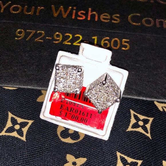 .90ct Real Diamond cube earrings CERTIFIED REAL !! - Picture 10 of 10